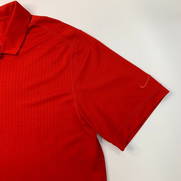 Nike Golf Shirt Men XL Extra Large Red Tour Performance Moisture Wicking Polo - Picture 4 of 12